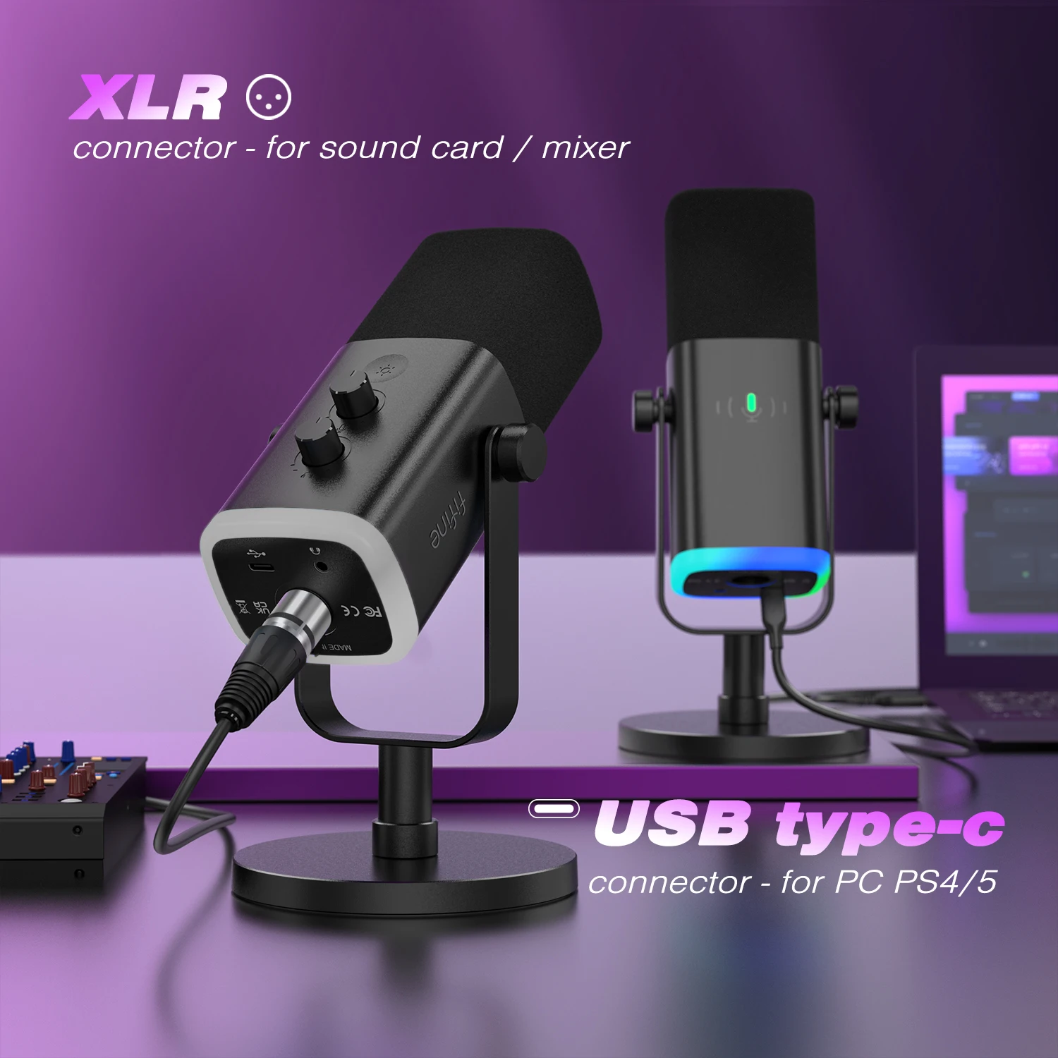 Alternative view of FIFINE Ampligame AM8 dünaamiline USB/XLR mikrofon