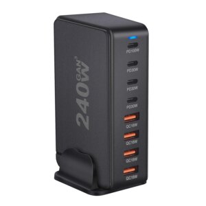 240W võimas laadija 8 USB-C pordiga