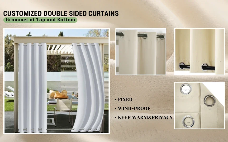 Kohandatud Blackout Outdoor kardinad
