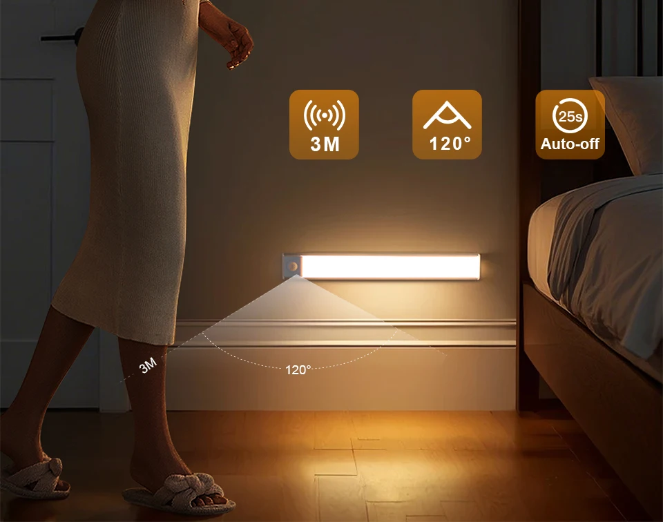 USB laetav liikumisanduriga LED-valgusriba USB laetav liikumisanduriga LED-valgusriba