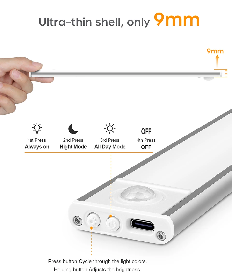 USB laetav liikumisanduriga LED-valgusriba USB laetav liikumisanduriga LED-valgusriba